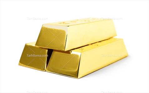 تصویر با کیفیت شمش های طلا روی هم بدون پس زمینه